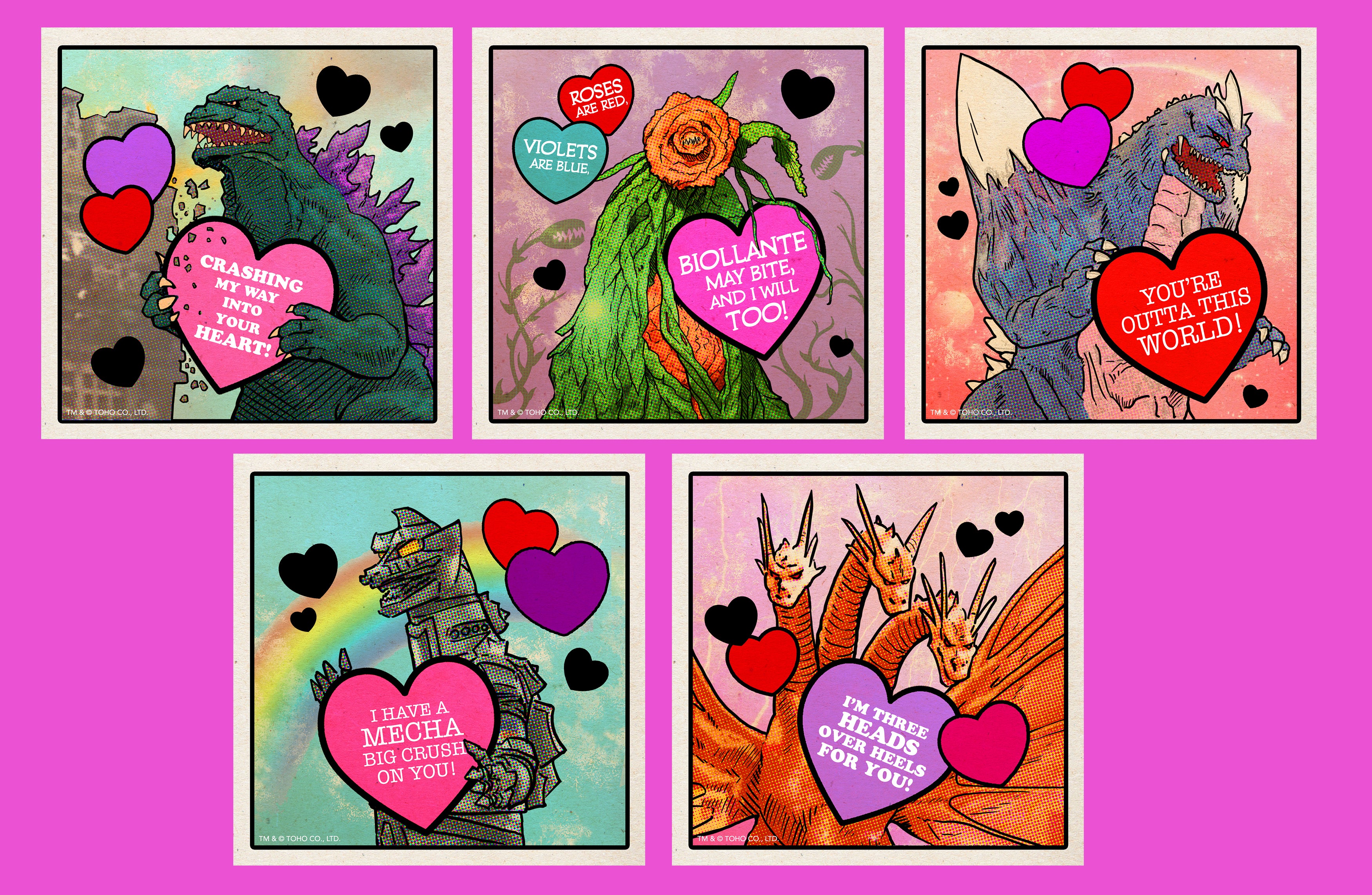 Toho Releases Godzilla Valentine's Cards for Your Kaiju Crush
